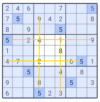 Step 1 - Draw lines from every 4